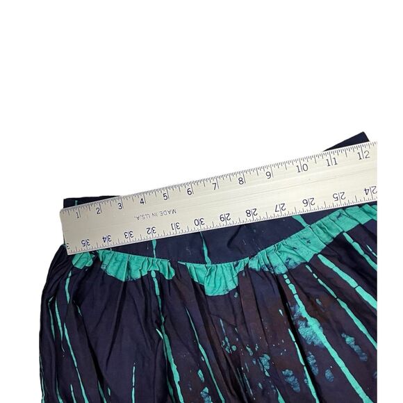 Busayo Abstract Print Skirt XS Blue Knee Length Pleated Boho Artisan - Picture 5 of 9